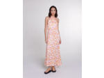 Robe longue fleurie et satinée