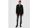 Manteau en double face noir à ceinture