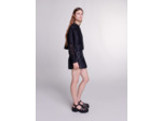 Chemise courte en lin ajourée