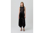 Robe longue satinée plissée