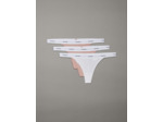 STRING THONG EN COTON ÉLASTIQUE RIBBÉ - PACK DE 3