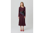 Robe longue satinée asymétrique