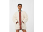 Manteau effet peau lainée contrasté