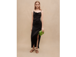 Robe longue drapée fendue
