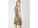 Robe plissée en lurex doré
