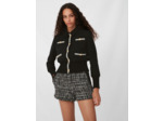 Blouson façon tweed contrasté