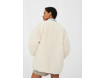 Manteau effet peau lainée contrasté