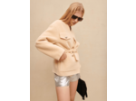 Manteau en laine ceinturé beige