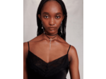 Top en satin de soie et dentelles