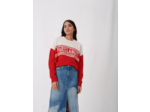 Pull en jacquard bicolore à inscription