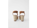 Sandales compensées à brides en suede