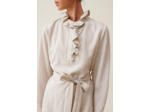 Robe rayée col volanté