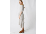 Robe smockée et rayée à volants
