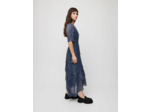 Robe à volants en lurex stretch