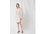 Striped shirt dress with belt