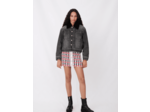 Blouson en jean et effet fourrure