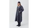 Manteau long ceinturé laine