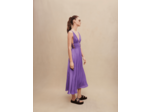 Robe longue satinée