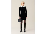 Robe maille noir col amovible