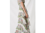 Robe à volants en mousseline imprimée