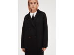 Manteau noir droit mi-long
