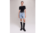 Short évasé en denim à strass