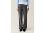 Pantalon droit ceinture contrastée