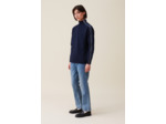 Pull col montant zippé bleu marine