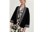 Cardigan en jacquard et studs ceinturé