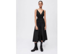 Robe en taffetas ouverte à la taille