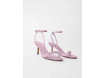 Sandales à talon brides fines en cuir