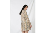 Robe imprimée et smockée en crêpe