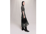 Robe fibres métallisées à volants