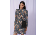 Robe drapée imprimée et sequins