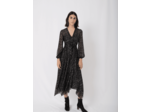 Robe asymétrique en mousseline lamée
