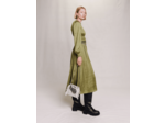 Robe mi- longue satinée volantée