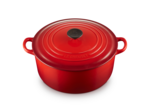 Cocotte ronde 28cm en fonte émaillée cerise
