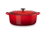 Cocotte ovale 31cm en fonte émaillée cerise