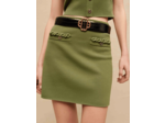 Ceinture double M en cuir croco