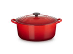 Cocotte ronde 28cm en fonte émaillée cerise