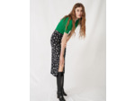 Jupe droite fendues en jacquard imprimé