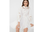 Robe patineuse en coton et guipure