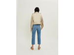 Blouson façon biker en cuir à franges