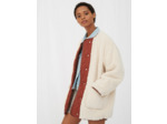 Manteau effet peau lainée contrasté