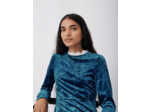 Robe en velours frappé à col fantaisie