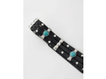 Ceinture à studs et pierres turquoise