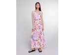 Robe longue ajourée en soie