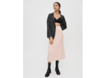 Jupe midi en maille stretch à côtes