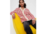 Cardigan en maille effet tweed bicolore