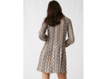 Robe en plissé imprimé et col Claudine